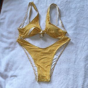 Yellow Checkered Bikini